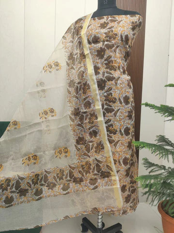 Premium Kota Doria Hand Block Print Unstitch Dress Material