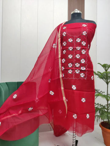 Premium Kota Doria Hand Brush Paint Unstitch Dress Material