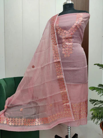 Premium Kota Doria Gotta Patti Unstitched Dress Material