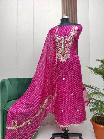 Kota Doria Looms - Gotta Patti Dress Material