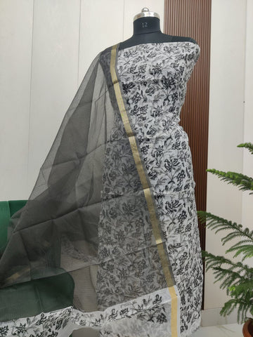 Premium Kota Doria Hand Block Print Unstitch Dress Material