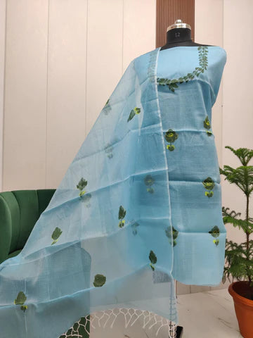 Premium Kota Doria Hand Brush Paint Unstitch Dress Material