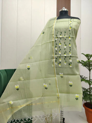 Premium Kota Doria Hand Brush Paint Unstitch Dress Material