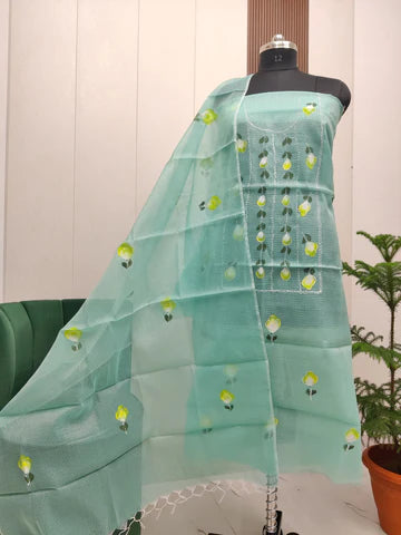 Premium Kota Doria Hand Brush Paint Unstitch Dress Material