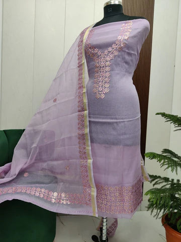 Premium Kota Doria Gotta Patti Unstitched Dress Material